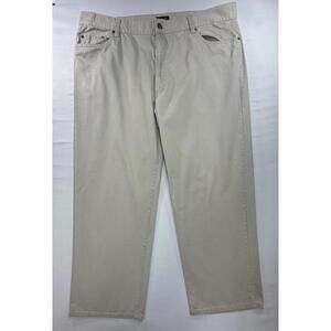 Van Heusen 100% Cotton Flat Front Chinos Brown Mens 40/30